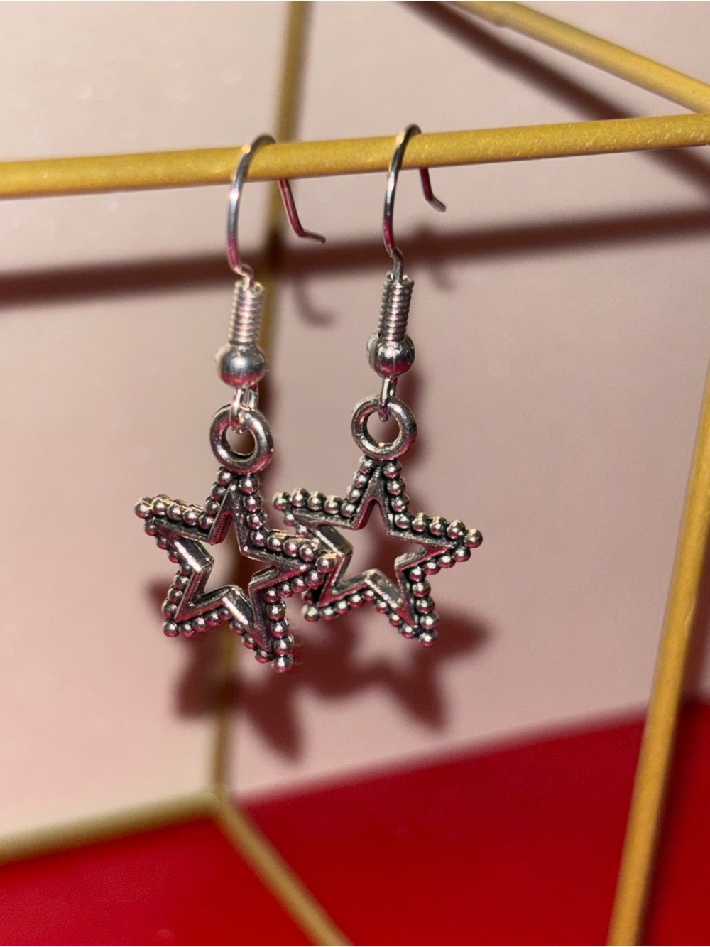 Silver Star Dangle Earrings - Women's Fashion Jewelry